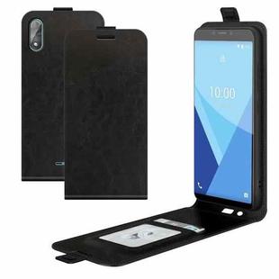 For WIKO Y51 R64 Texture Single Vertical Flip Leather Protective Case with Card Slots & Photo Frame(Black)