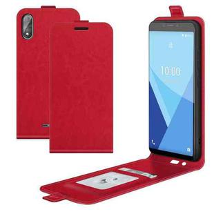 For WIKO Y51 R64 Texture Single Vertical Flip Leather Protective Case with Card Slots & Photo Frame(Red)