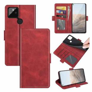 For Google Pixel 5A 5G Dual-side Magnetic Buckle Horizontal Flip Leather Case with Holder & Card Slots & Wallet(Red)