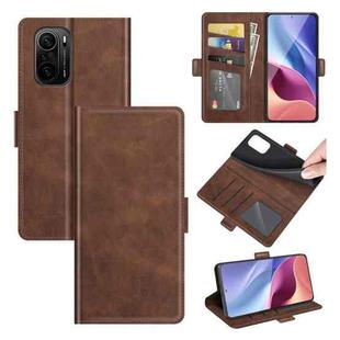 For Xiaomi Redmi K40 Pro / K40 / Poco F3 / Mi 11i Dual-side Magnetic Buckle Horizontal Flip Leather Case with Holder & Card Slots & Wallet(Brown)