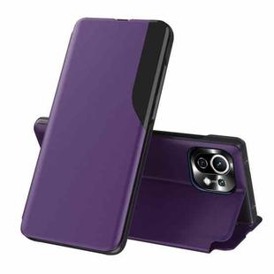 For Xiaomi Mi 11 Lite Attraction Flip Holder Leather Phone Case(Purple)