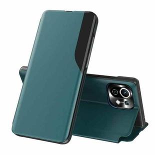 For Xiaomi Mi 11 Lite Attraction Flip Holder Leather Phone Case(Green)