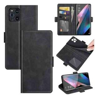 For OPPO Find X3 Pro / Find X3 Dual-side Magnetic Buckle Horizontal Flip Leather Case with Holder & Card Slots & Wallet(Black)
