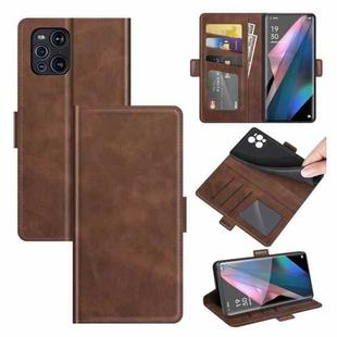 For OPPO Find X3 Pro / Find X3 Dual-side Magnetic Buckle Horizontal Flip Leather Case with Holder & Card Slots & Wallet(Brown)