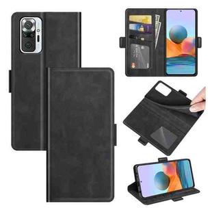 For Xiaomi Redmi Note 10 Pro / Note 10 Pro (Indian Version) / Note 10 Pro Max Dual-side Magnetic Buckle Horizontal Flip Leather Case with Holder & Card Slots & Wallet(Black)