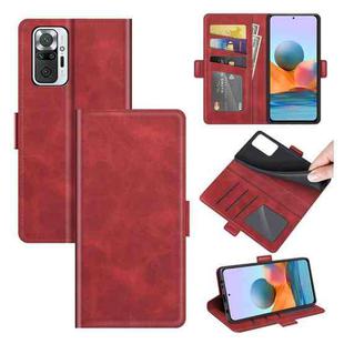 For Xiaomi Redmi Note 10 Pro / Note 10 Pro (Indian Version) / Note 10 Pro Max Dual-side Magnetic Buckle Horizontal Flip Leather Case with Holder & Card Slots & Wallet(Red)