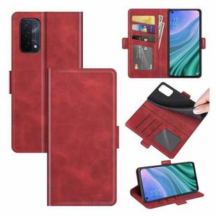 For OPPO A54 5G / A93 5G / A74 5G Dual-side Magnetic Buckle Horizontal Flip Leather Case with Holder & Card Slots & Wallet(Red)