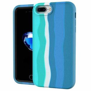 For iPhone SE 2022 / SE 2020 / 8 / 7 Rainbow Silicone +PC Shockproof Skid-proof Dust-proof Case(Rainbow Green)