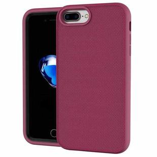 Solid Color PC + Silicone Shockproof Skid-proof Dust-proof Case For iPhone 6 & 6s / 7 / 8(Wine Red)