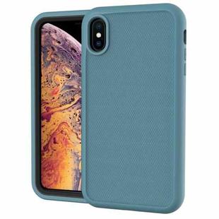 For iPhone X / XS Solid Color PC + Silicone Shockproof Skid-proof Dust-proof Case(Dark Green)