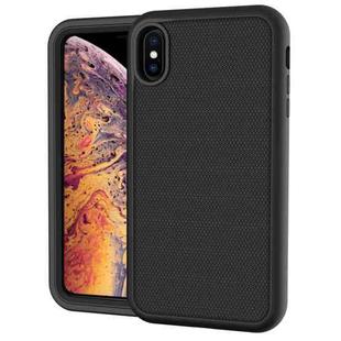 For iPhone XR Solid Color PC + Silicone Shockproof Skid-proof Dust-proof Case(Black)