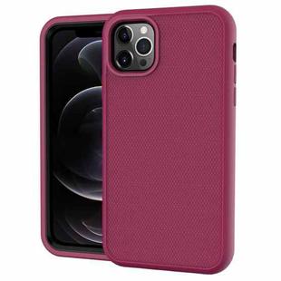 For iPhone 11 Pro Max Solid Color PC + Silicone Shockproof Skid-proof Dust-proof Case (Wine Red)