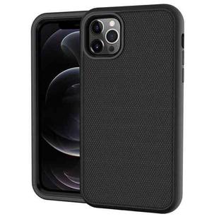For iPhone 12 / 12 Pro Solid Color PC + Silicone Shockproof Skid-proof Dust-proof Case(Black)