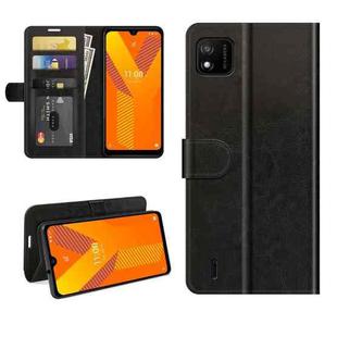 For wiko Y62 R64 Texture Single Horizontal Flip Protective Case with Holder & Card Slots & Wallet& Photo Frame(Black)