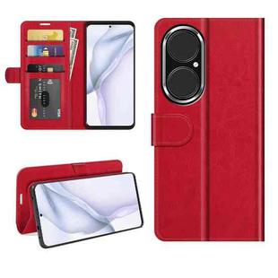 For Huawei P50 R64 Texture Single Horizontal Flip Protective Case with Holder & Card Slots & Wallet& Photo Frame(Red)