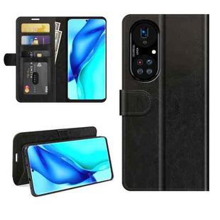 For Huawei P50 Pro R64 Texture Single Horizontal Flip Protective Case with Holder & Card Slots & Wallet& Photo Frame(Black)