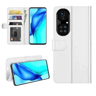 For Huawei P50 Pro R64 Texture Single Horizontal Flip Protective Case with Holder & Card Slots & Wallet& Photo Frame(White)