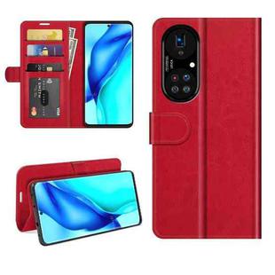 For Huawei P50 Pro R64 Texture Single Horizontal Flip Protective Case with Holder & Card Slots & Wallet& Photo Frame(Red)