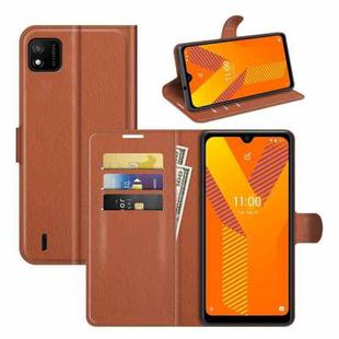 For Wiko Y62 Litchi Texture Horizontal Flip Protective Case with Holder & Card Slots & Wallet(Brown)