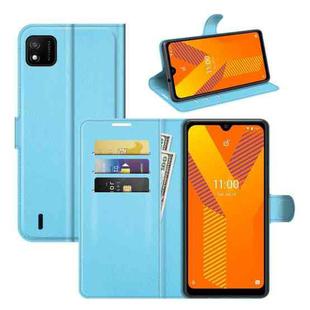 For Wiko Y62 Litchi Texture Horizontal Flip Protective Case with Holder & Card Slots & Wallet(Blue)