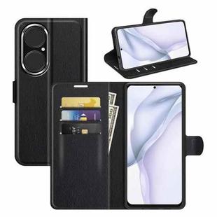 For Huawei P50 Litchi Texture Horizontal Flip Protective Case with Holder & Card Slots & Wallet(Black)