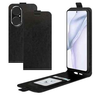 For Huawei P50 R64 Texture Single Vertical Flip Leather Protective Case with Card Slots & Photo Frame(Black)