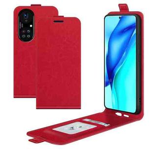 For Huawei P50 Pro R64 Texture Single Vertical Flip Leather Protective Case with Card Slots & Photo Frame(Red)