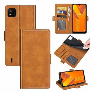 For Wiko Y62 Dual-side Magnetic Buckle Horizontal Flip Leather Case with Holder & Card Slots & Wallet(Yellow)