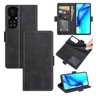 For Huawei P50 Pro Dual-side Magnetic Buckle Horizontal Flip Leather Case with Holder & Card Slots & Wallet(Black)