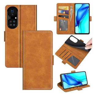 For Huawei P50 Pro Dual-side Magnetic Buckle Horizontal Flip Leather Case with Holder & Card Slots & Wallet(Yellow)