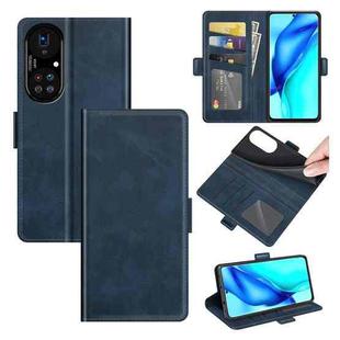 For Huawei P50 Pro Dual-side Magnetic Buckle Horizontal Flip Leather Case with Holder & Card Slots & Wallet(Dark Blue)