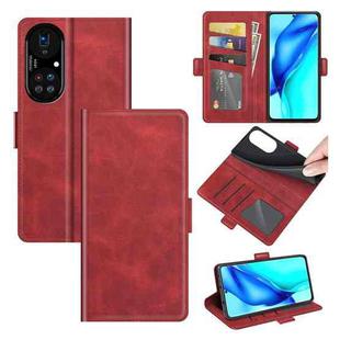 For Huawei P50 Pro Dual-side Magnetic Buckle Horizontal Flip Leather Case with Holder & Card Slots & Wallet(Red)