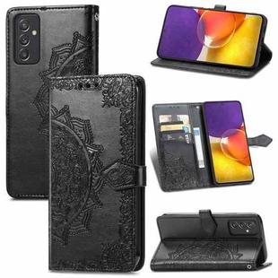 For Samsung Galaxy A82 5G Mandala Embossing Pattern Horizontal Flip Leather Case with Holder & Card Slots & Wallet & Lanyard(Black)