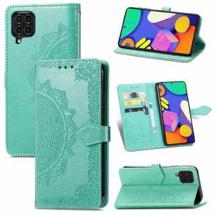 For Samsung Galaxy F62 / M62 Mandala Embossing Pattern Horizontal Flip Leather Case with Holder & Card Slots & Wallet & Lanyard(Green)