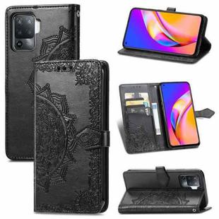 For OPPO A94 5G / F19 Pro+ / Reno5 Z Mandala Embossing Pattern Horizontal Flip Leather Case with Holder & Card Slots & Wallet & Lanyard(Black)