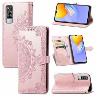 For vivo Y51 Mandala Embossing Pattern Horizontal Flip Leather Case with Holder & Card Slots & Wallet & Lanyard(Rose Gold)