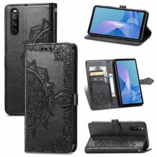 For Sony Xperia 1 III Mandala Embossing Pattern Horizontal Flip Leather Case with Holder & Card Slots & Wallet & Lanyard(Black)