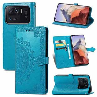 For Xiaomi Mi 11 Ultra Mandala Embossing Pattern Horizontal Flip Leather Case with Holder & Card Slots & Wallet & Lanyard(Blue)