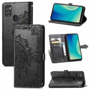 For ZTE A7S 2020 Mandala Embossing Pattern Horizontal Flip Leather Case with Holder & Card Slots & Wallet & Lanyard(Black)