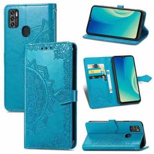 For ZTE A7S 2020 Mandala Embossing Pattern Horizontal Flip Leather Case with Holder & Card Slots & Wallet & Lanyard(Blue)