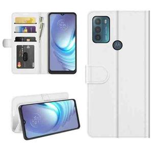 For Motorola Moto G50 R64 Texture Single Horizontal Flip Protective Case with Holder & Card Slots & Wallet& Photo Frame(White)