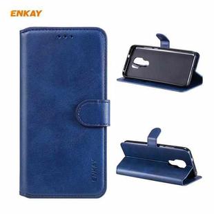 For Motorola Moto G Play 2021 ENKAY Hat-Prince Horizontal Flip PU Leather Case with Holder & Card Slots & Wallet(Dark Blue)