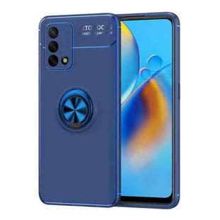 For OPPO K9 Metal Ring Holder 360 Degree Rotating TPU Case(Blue+Blue)