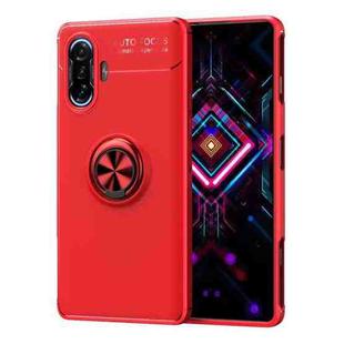 For Xiaomi Redmi K40 Gaming Metal Ring Holder 360 Degree Rotating TPU Case(Red+Red)