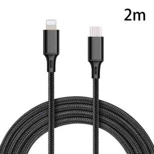 PD 18W USB-C / Type-C to 8 Pin Nylon Braided Data Cable is Suitable for iPhone Series / iPad Series, Length: 2m(Black)