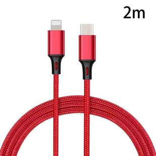 PD 18W USB-C / Type-C to 8 Pin Nylon Braided Data Cable is Suitable for iPhone Series / iPad Series, Length: 2m(Red)