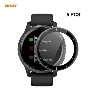 For Venu 2 / Vivoactive 4 45mm 5 PCS ENKAY Hat-Prince 3D Full Screen Soft PC Edge + PMMA HD Screen Protector Film