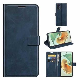 For ZTE Axon 30 Pro Retro Calf Pattern Buckle Horizontal Flip Leather Case with Holder & Card Slots & Wallet(Blue)