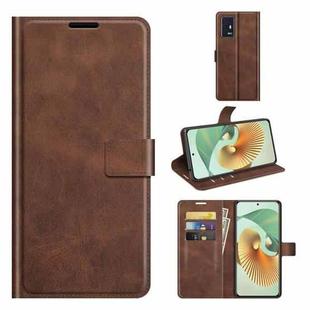 For ZTE Axon 30 Pro Retro Calf Pattern Buckle Horizontal Flip Leather Case with Holder & Card Slots & Wallet(Dark Brown)