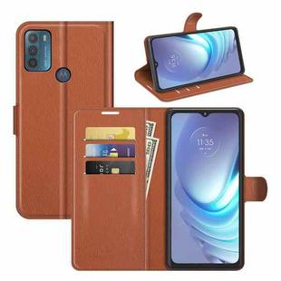 For Motorola Moto G50 Litchi Texture Horizontal Flip Protective Case with Holder & Card Slots & Wallet(Brown)